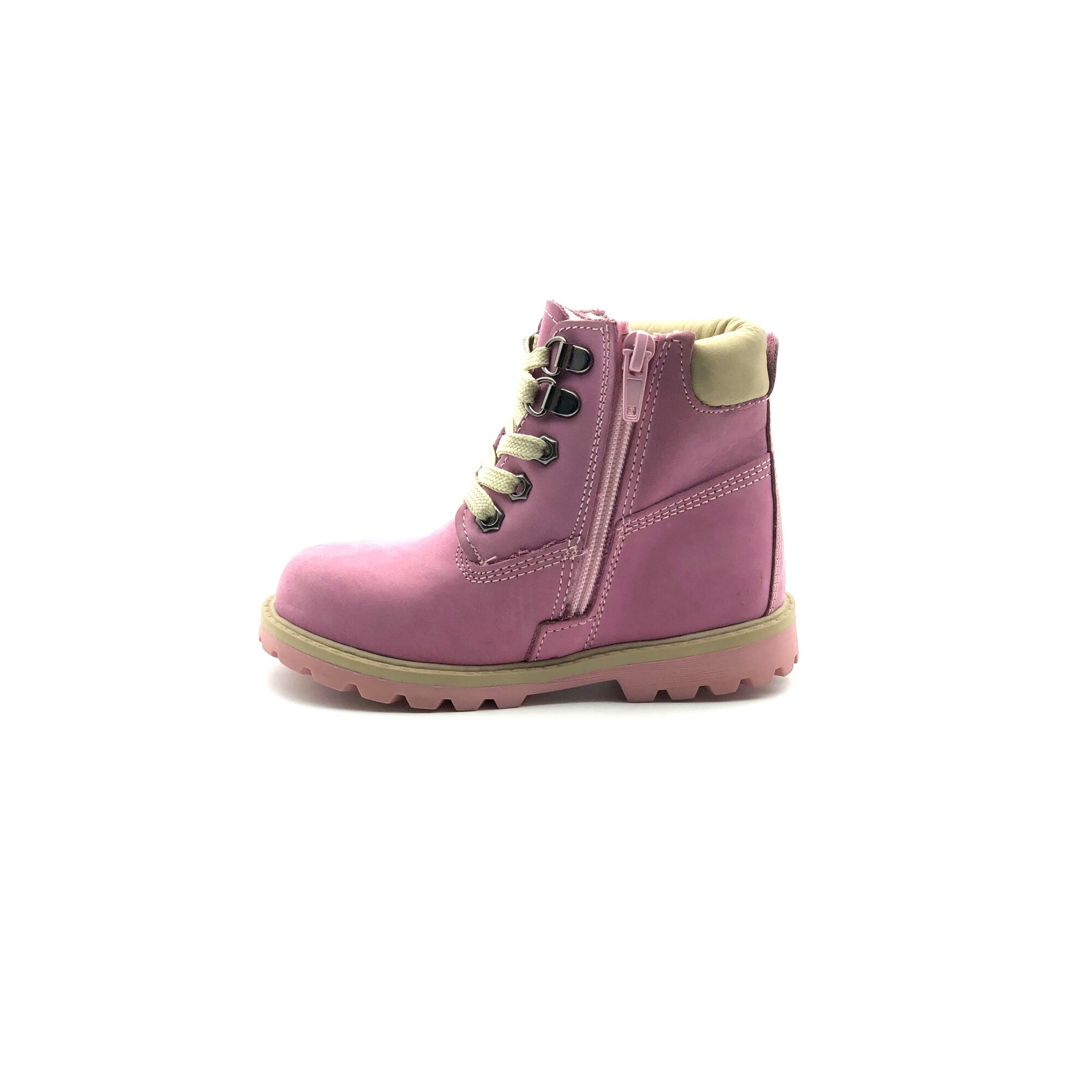 Ghete copii Sibel Bebe EVO950, ortopedice, piele intoarsa imblanite, Roz deschis