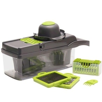 Razatoare multifunctionala legume si fructe 9 piese, lame inox si maner protectie teleMAG Razatoare multifunctionala legume si fructe 9 piese, lame inox si maner protectie teleMAG