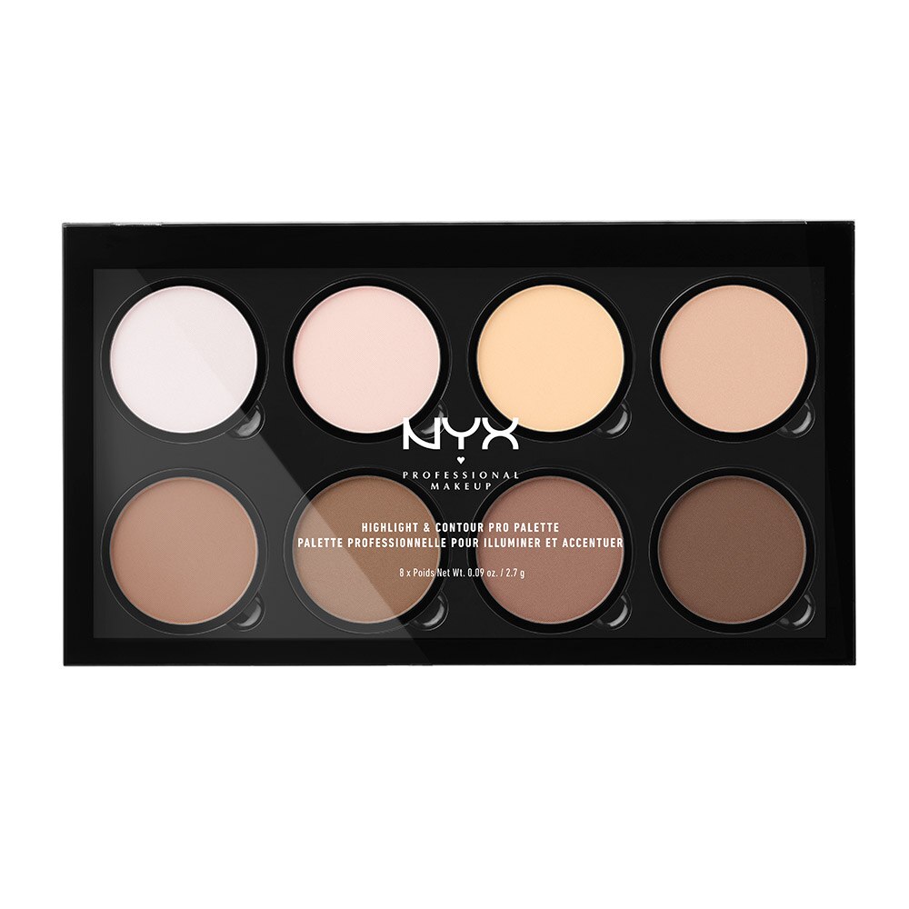 Paleta pentru conturul fetei Nyx Professional Makeup - Highlight & Contour Pro 8x2.7g