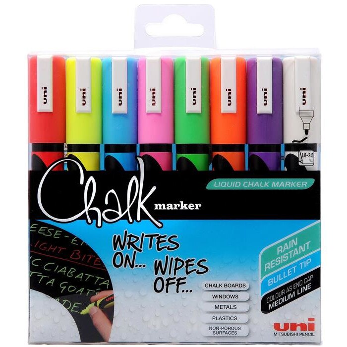 Set 8 Carioci Uni Chalkmarker 5M
