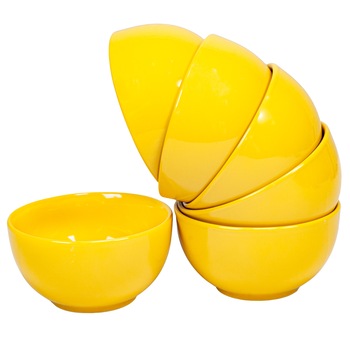 Set 6 boluri pentru casa familiei tale, Cesiro, 200 ml, Galben Papadie Set 6 boluri pentru casa familiei tale, Cesiro, 200 ml, Galben Papadie