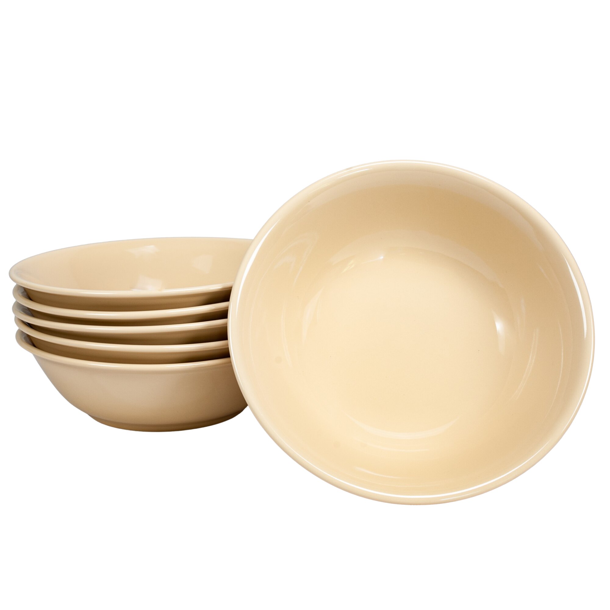 Set 6 salatiere pentru casa familiei tale, Cesiro, Ø 24 cm, Galben Pal