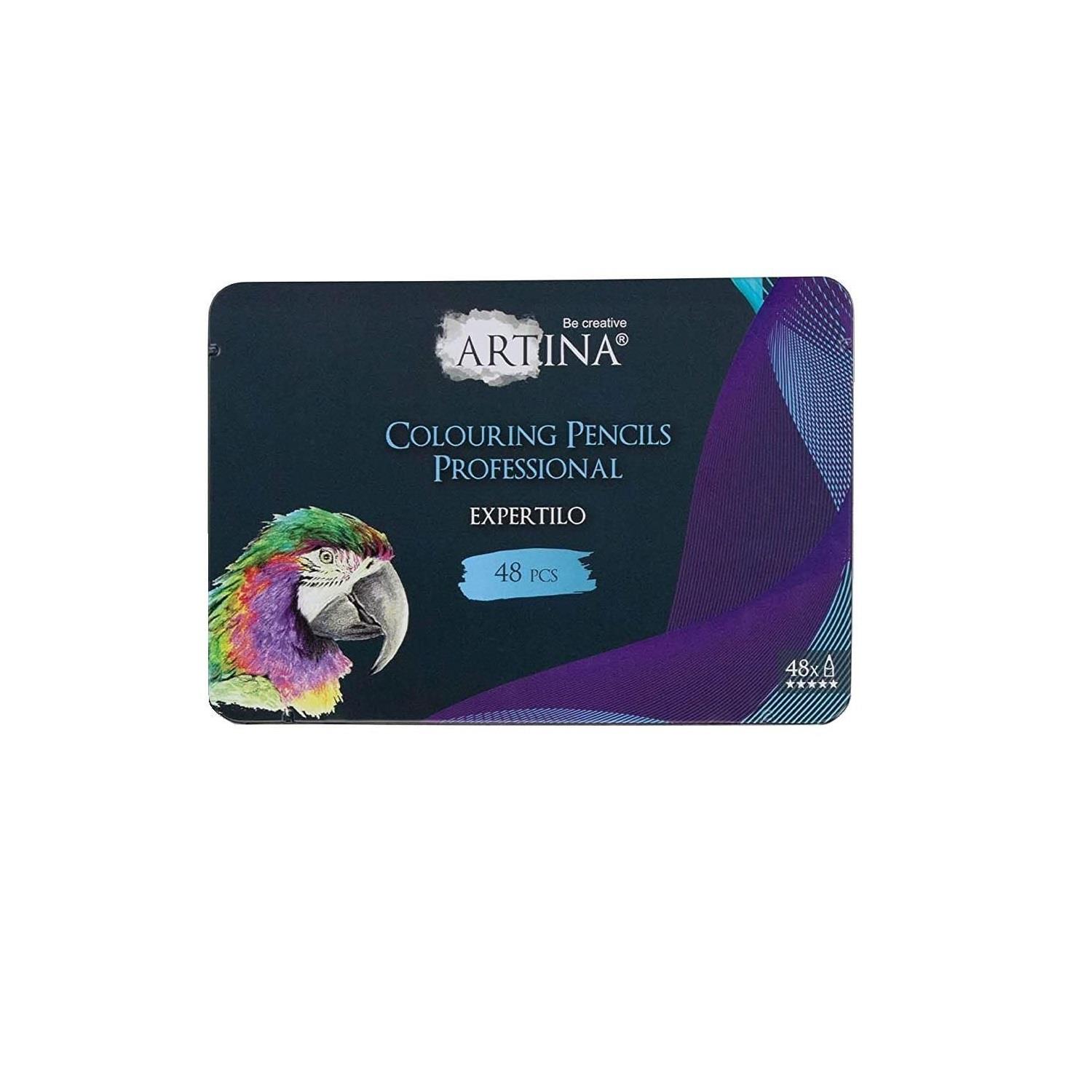 Set creioane profesionale Artina Expertilo, Cutie din metal, 48buc, Multicolor