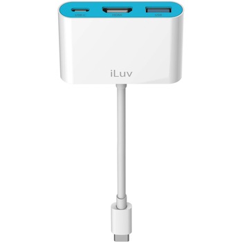 Adaptor iLuv USB-C la USB-A/HDMI/USB-C Adaptor iLuv USB-C la USB-A/HDMI/USB-C