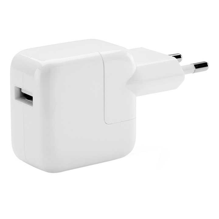 Apple gyári adapter/töltő, 220v-USB, 12W, iPhone/iPad/iPod-hoz, Fehér