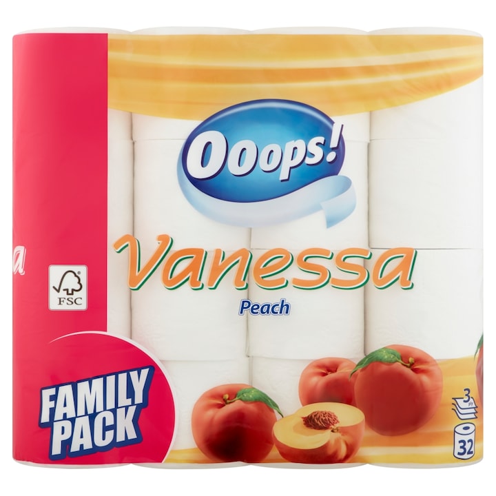 Ooops! Vanessa Barack 3 rétegű toalettpapír, 32 tekercs