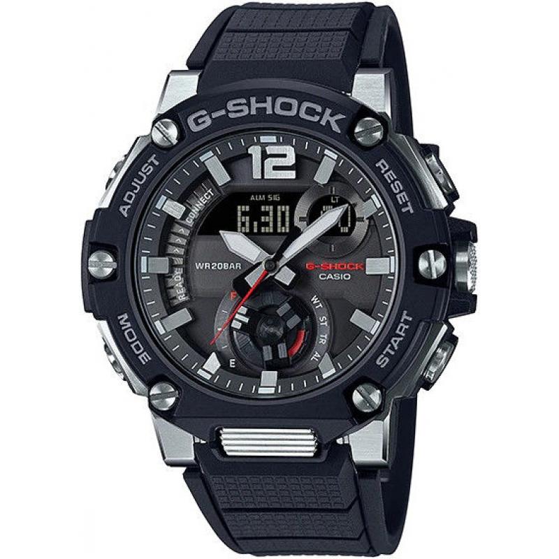 Ceas barbati Casio G-Schock G-Steel GST-B300-1AER, Rasina/Otel inoxidabil, 20 ATM, Negru