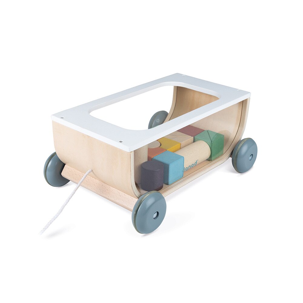 Jucarie de tras, Janod, carucior cu forme, din lemn