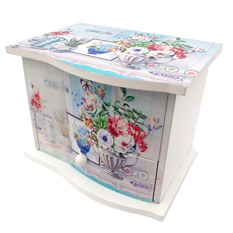 Caseta de bijuterii muzicala, model 3, cu un sertar,15x11cm