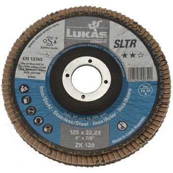 Disc Lamelar pentru Slefuit Metal/Inox 125x22.23 Gr.120 Disc Lamelar pentru Slefuit Metal/Inox 125x22.23 Gr.120