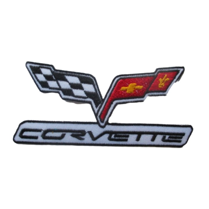 Petic textil, chevrolet corvette, multicolor, 10x4,5cm