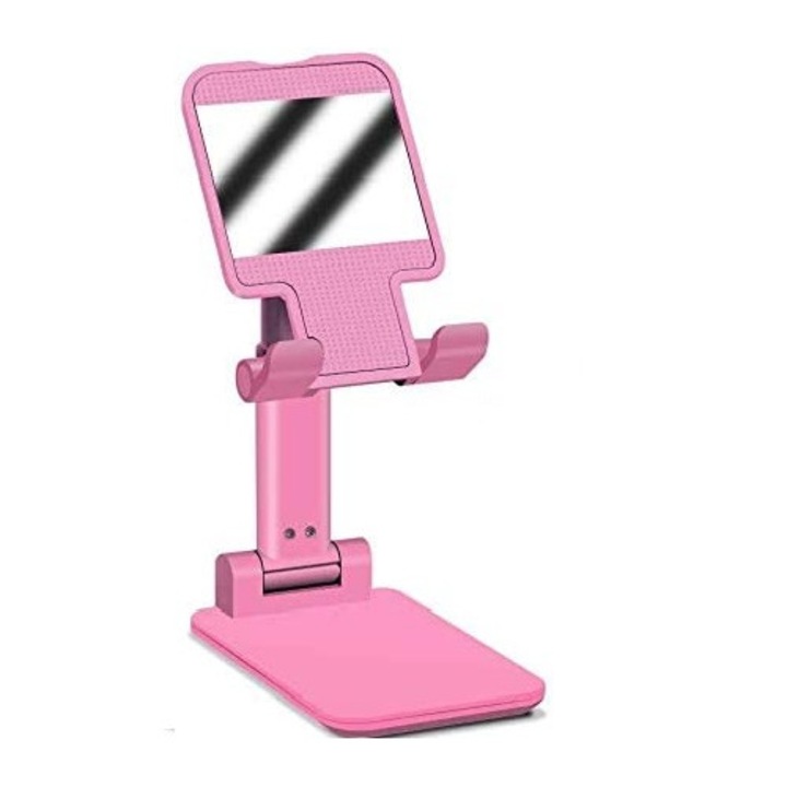 Tablet- és telefontartó - Összecsukható, állítható magasságú hordozható, rózsaszín
