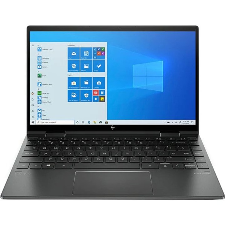 Laptop HP Envy x360 13-ay0008nn, AMD Ryzen 7 4700U pana la 4.1GHz, 13.3" Full HD Touch, 16GB, SSD 512GB, AMD Radeon Graphics, Windows 10 Home, Negru