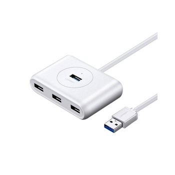 Adaptor HUB 5-in-1 UGREEN CR113, USB - 4x USB 3.0, 1x Micro USB, 50cm, Alb - 03822829 Adaptor HUB 5-in-1 UGREEN CR113, USB - 4x USB 3.0, 1x Micro USB, 50cm, Alb - 03822829