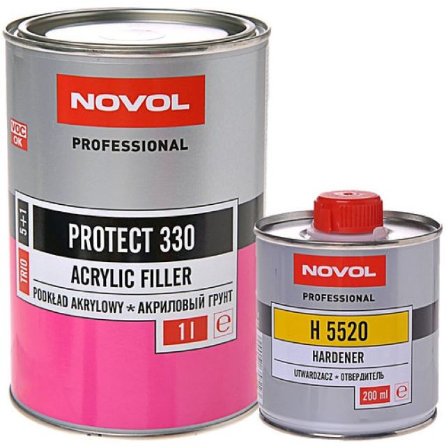 Set Grund Novol Protect 330 Trio, negru 1l si intaritor H5520 0.20l