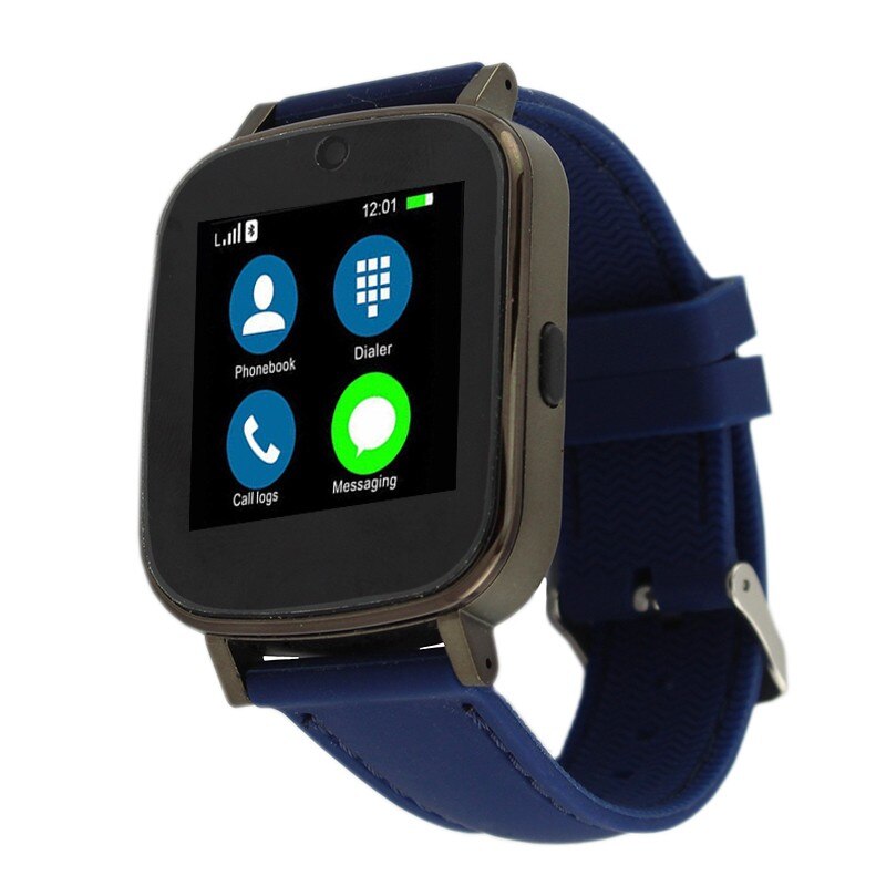 Smartwatch Bluetooth, SoVogue, slot SIM functie telefon, Android/iOS, camera 2MP, LCD 1.54'' tactil, albastru