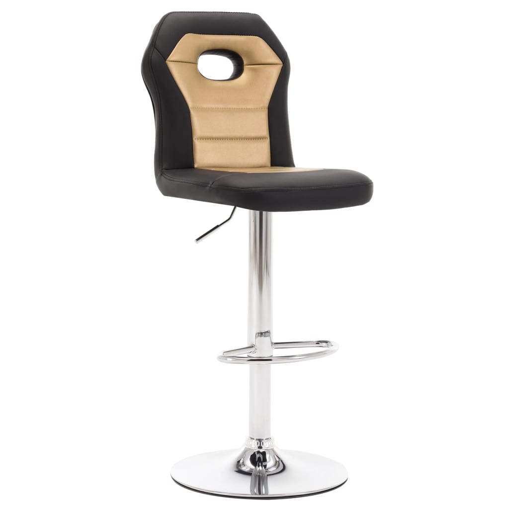 Scaun de bar, auriu, piele ecologica 249712 41 x 49 x (96-116.5) cm