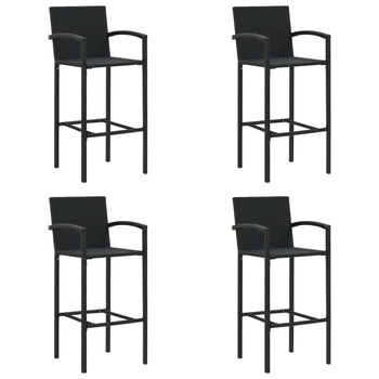 Set scaune de bar, 4 buc, negru, poliratan 313455 52 x 56 x 118 cm Set scaune de bar, 4 buc, negru, poliratan 313455 52 x 56 x 118 cm
