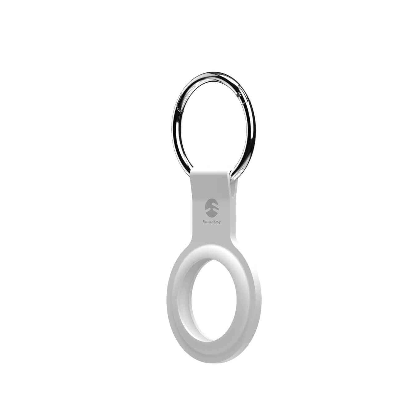 Breloc din silicon pentru Apple AirTag, SwitchEasy Skin Silicone Keyring (alb)