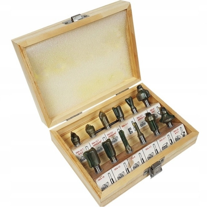 Set 12 freze pentru masina de frezat, Silver