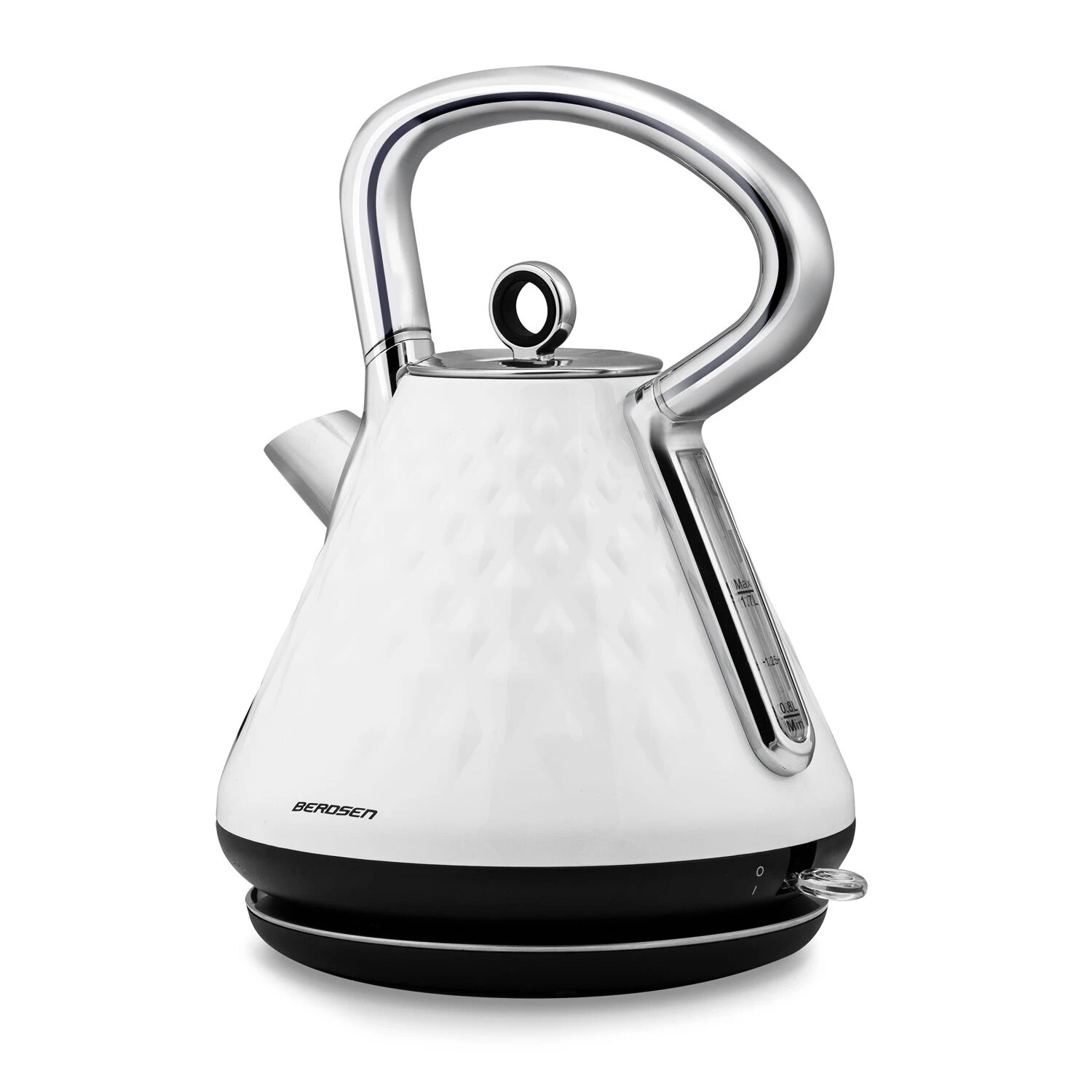 Fierbator Electric, Ceainic, 1.7L, 2200w, Comutator Luminat, Baza Rotativa 360°, Filtru Anti-Calcar, Indicator Gradat, Design Ergonomic, Alb