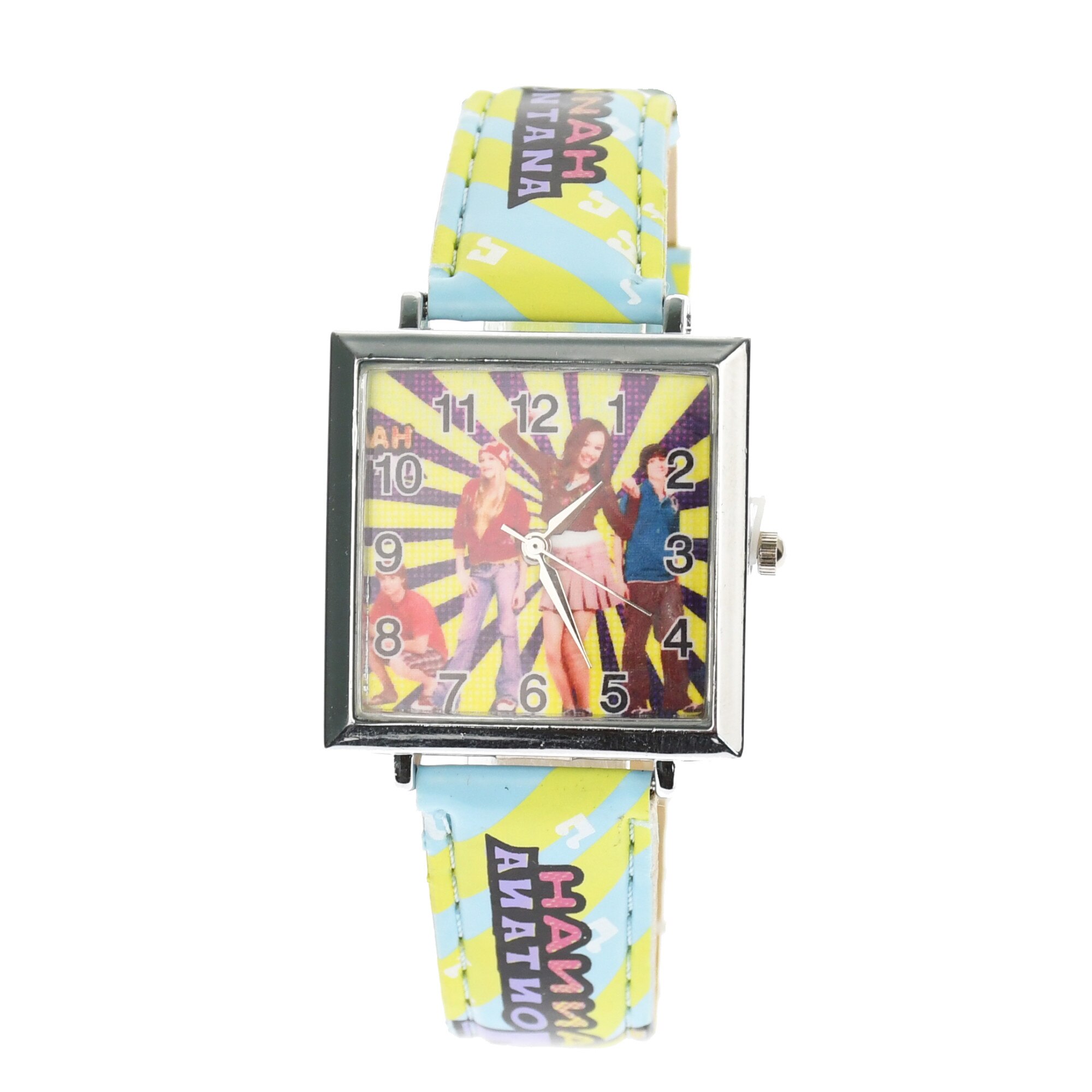 Ceas pentru copii cu Hannah Montana, cadran patrat, multicolor - 02B2