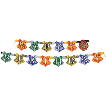 Banner Aniversar Happy Birthday Harry Potter, Multicolor, 182 cm Banner Aniversar Happy Birthday Harry Potter, Multicolor, 182 cm