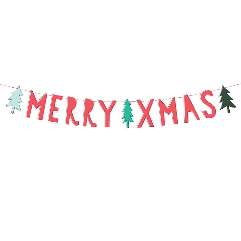 Banner Merry Xmas, Multicolor, 120 cm