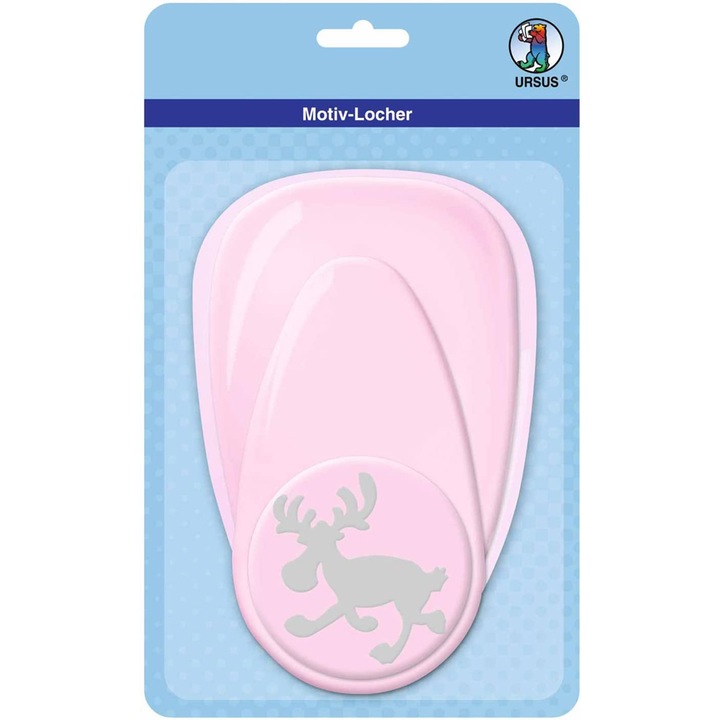 Пънч Ursus Rudolph 726562 2-75, Перфоратор Рудоуф, 23x14 см, За хартия 160 - 220g/m², Розов