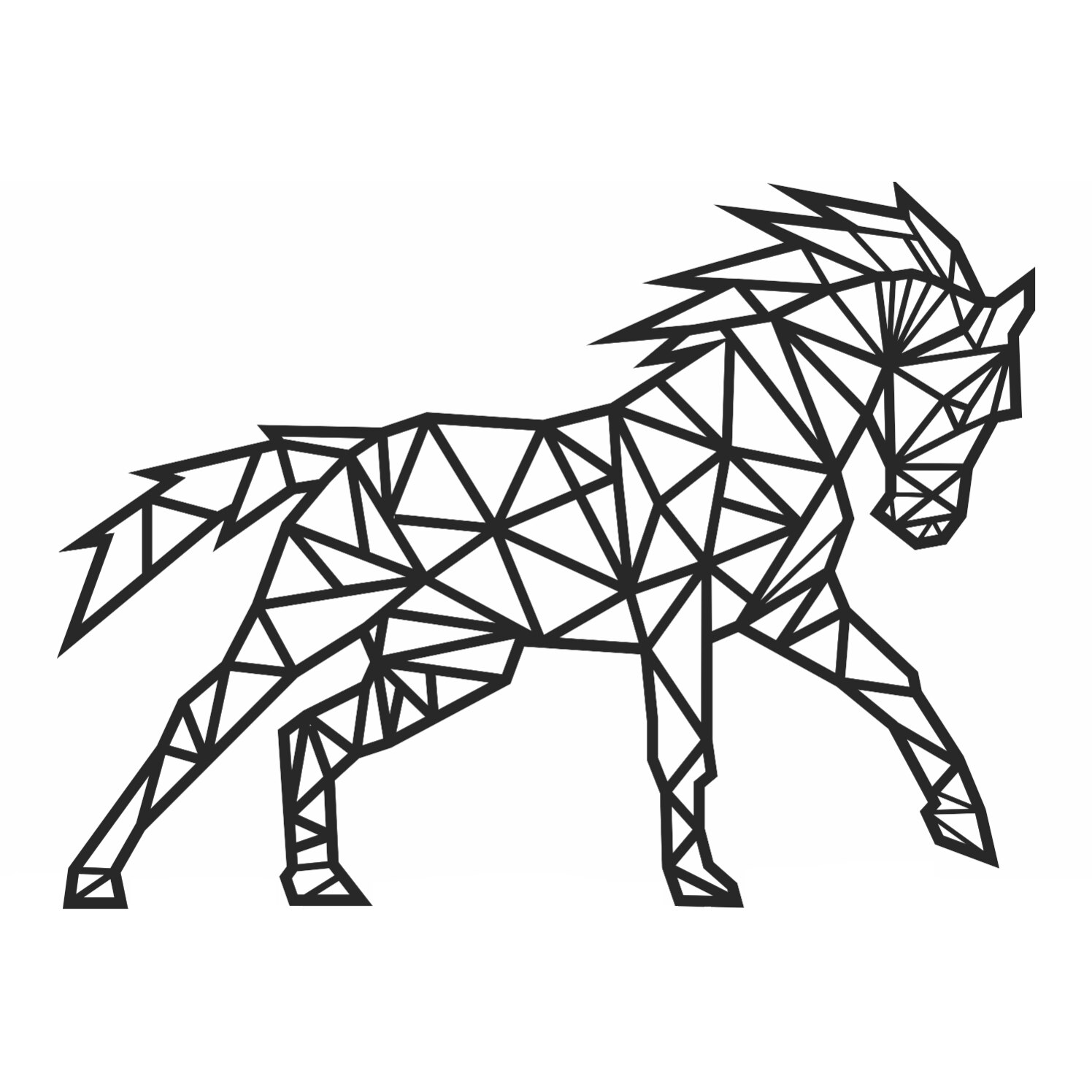 Decor Personalizabil Geometric perete Cal din lemn 29 cm x 22 cm