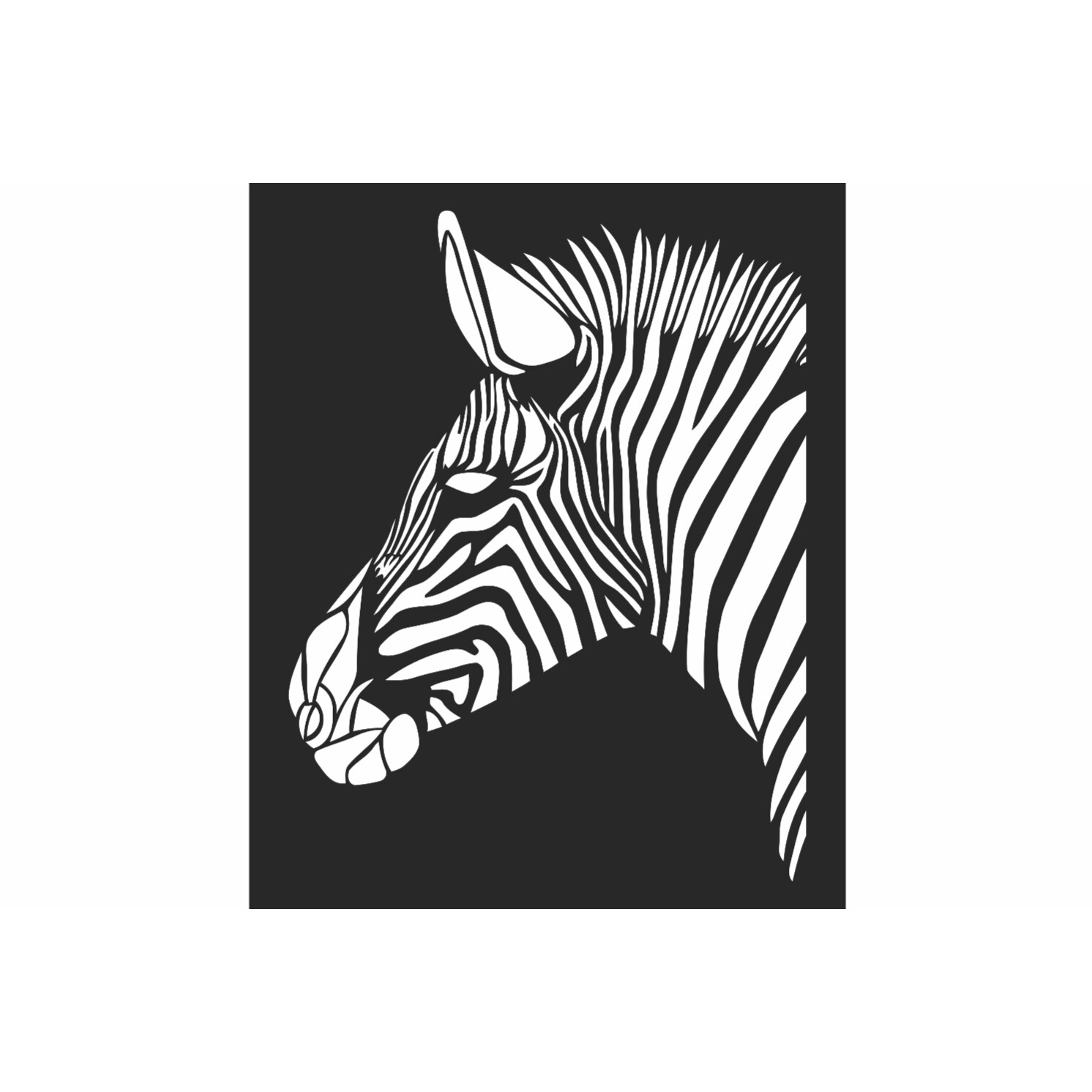 Decor perete Personalizabil Cap de Zebra din lemn 24 cm x 29 cm