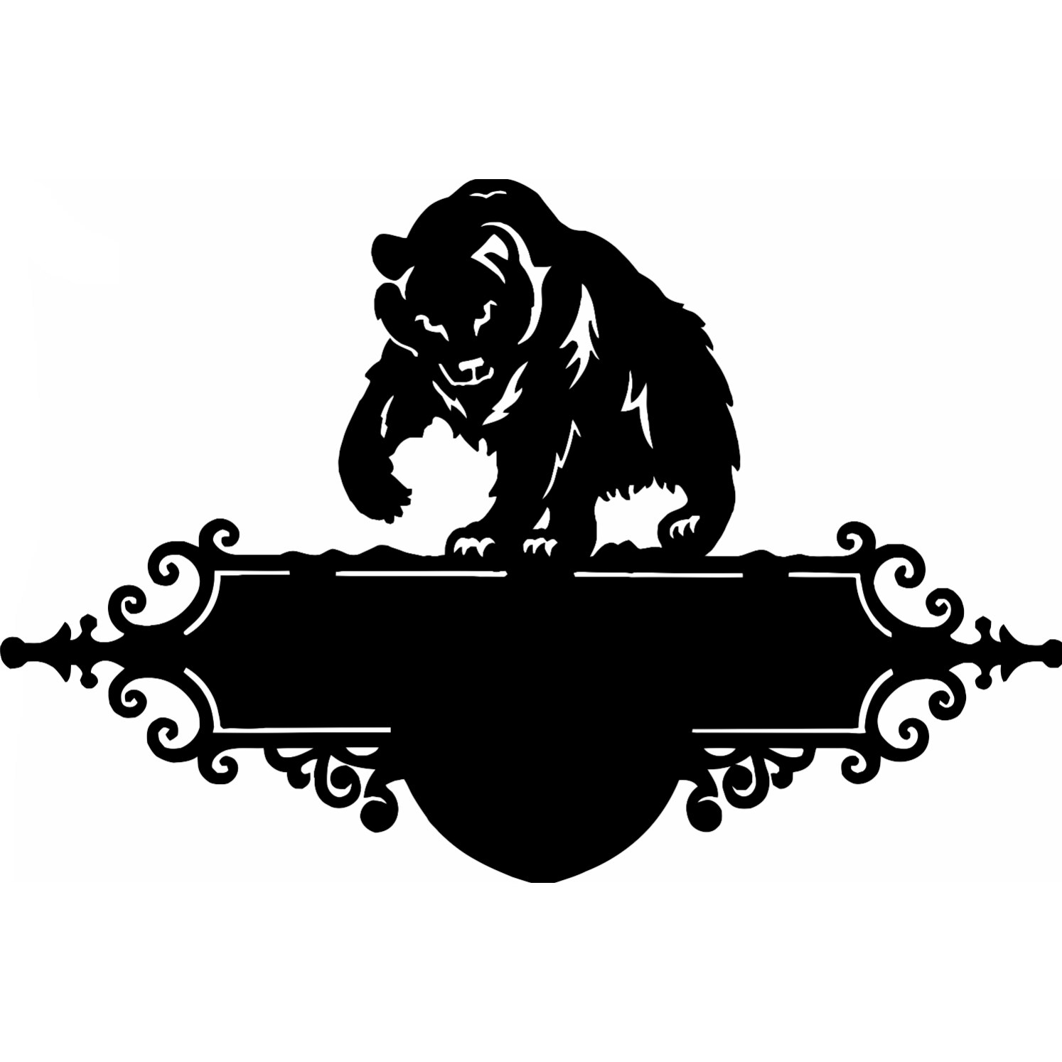 Decor perete Personalizabil Pancarta Adresa Urs din lemn 40 cm x 27 cm