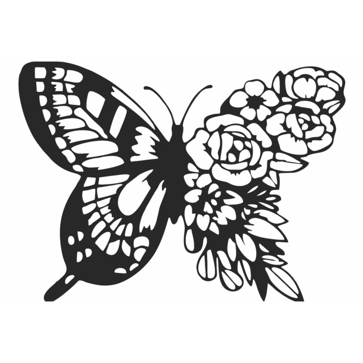 Декор за стена Customizable Flower Butterfly HHH649 от дърво 51x38 cm
