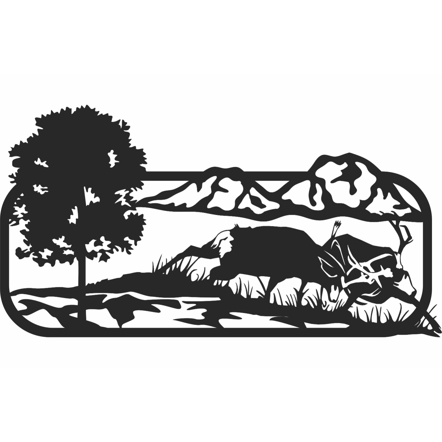 Decor perete Personalizabil Caprioara din lemn 40 cm x 22 cm