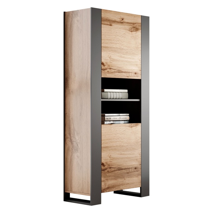 Vitrina Empire, MIRJAN24, wotan / antracit, 171x65x40 cm