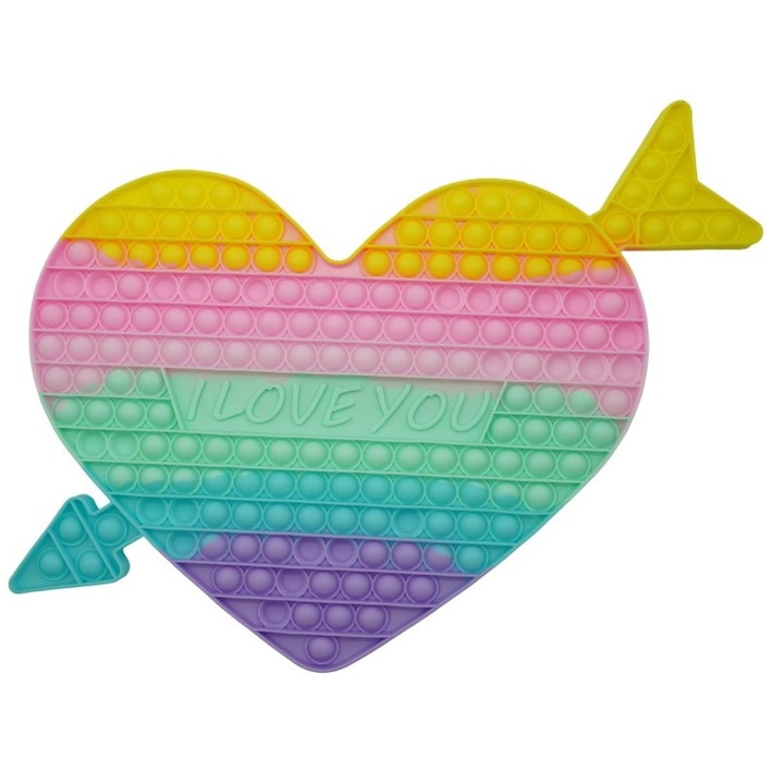 Interaktív játék Pop it Jumbo Heart, Avaleea, többszínű, 32x23 cm