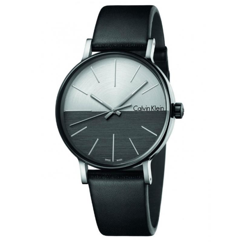 Ceas Calvin Klein Minimal K7Y21CCX, Otel inoxidabil/Piele, 3 ATM, Negru