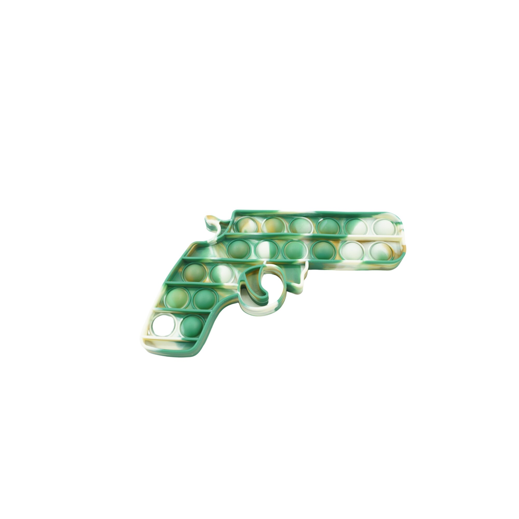 Jucarie antistres din silicon, Pop It Now and Flip It, Pistol, Alb/Verde