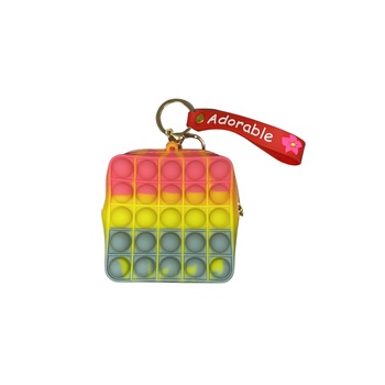 Jucarie antistres din silicon, Flippy, Pop It Now and Flip It, Portofel patrat, Roz/Gri Jucarie antistres din silicon, Flippy, Pop It Now and Flip It, Portofel patrat, Roz/Gri