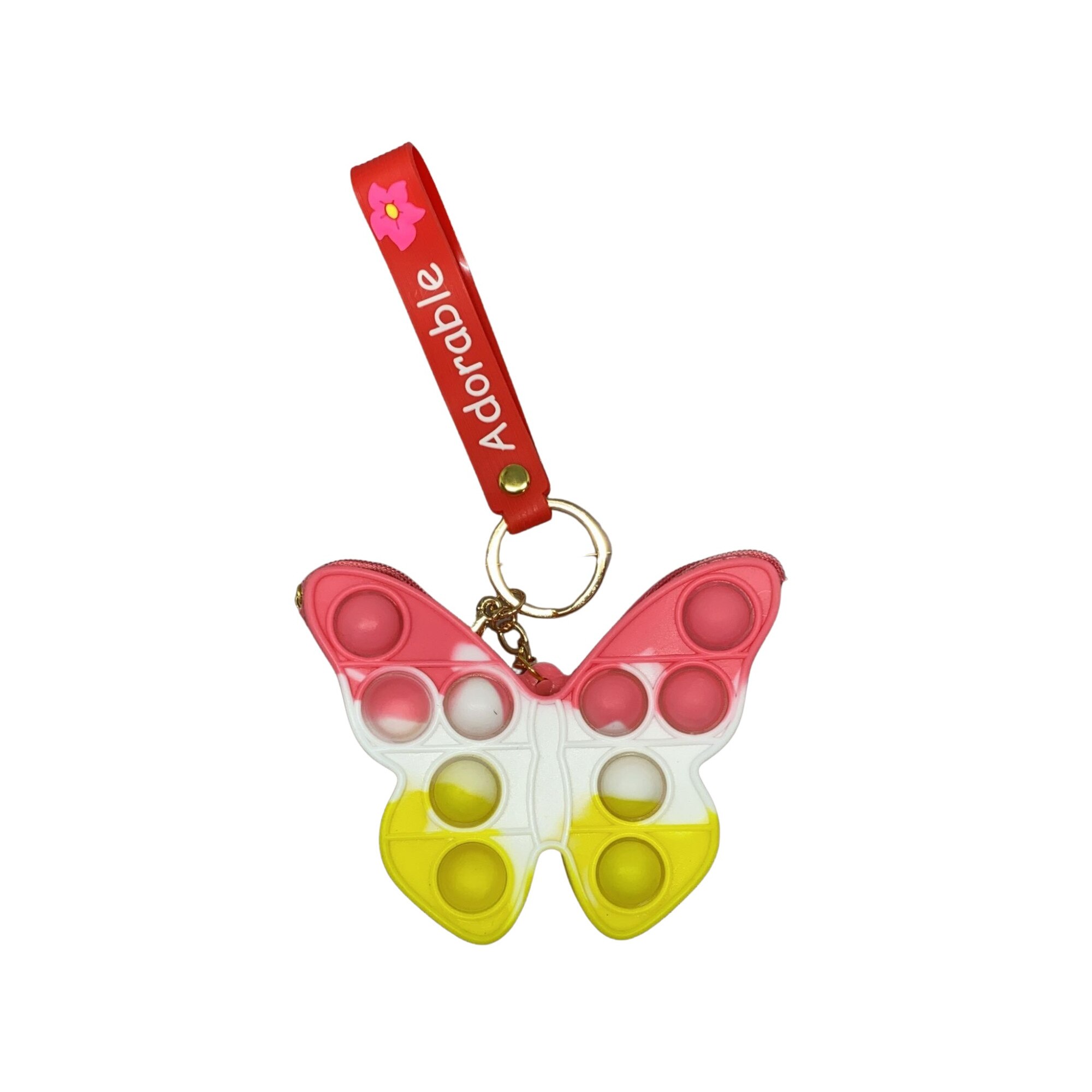 Jucarie antistres din silicon, Flippy, Pop It Now and Flip It, Portofel fluturas, Rosu/Alb