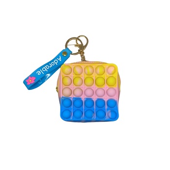 Jucarie antistres din silicon, Flippy, Pop It Now and Flip It, Portofel patrat, Galben/Albastru Jucarie antistres din silicon, Flippy, Pop It Now and Flip It, Portofel patrat, Galben/Albastru