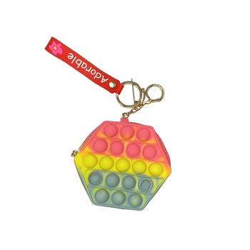 Jucarie antistres din silicon, Flippy, Pop It Now and Flip It, Portofel hexagon, Roz/Gri Jucarie antistres din silicon, Flippy, Pop It Now and Flip It, Portofel hexagon, Roz/Gri