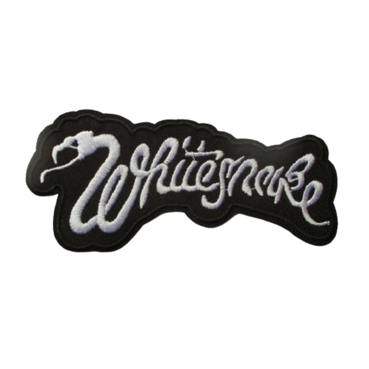 Petic textil model sarpe, alb-negru, 11,5x5cm