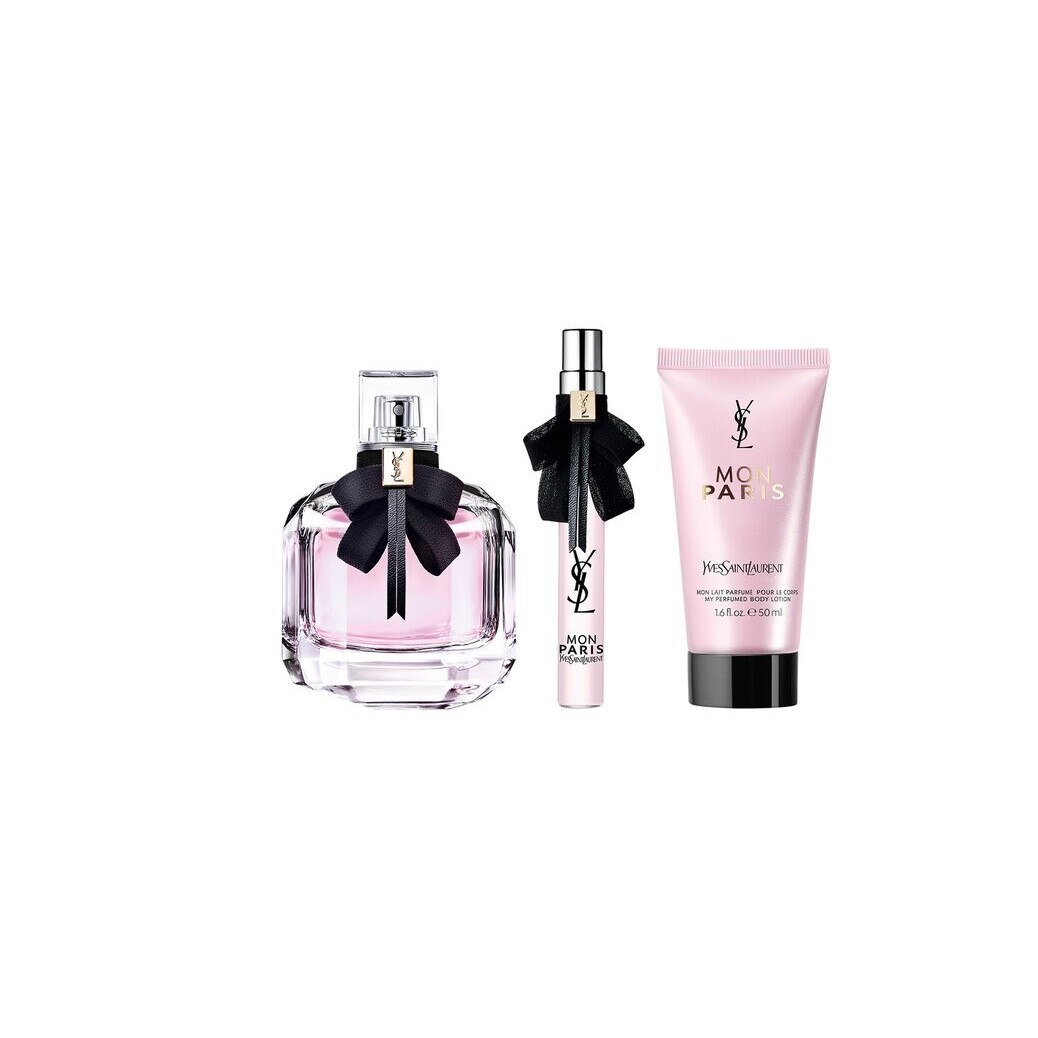 Set pentru femei Yves Saint Laurent Mon Paris , Apa de parfum 90ml , Mini apa de parfum 10ml , lotiune de corp 50ml