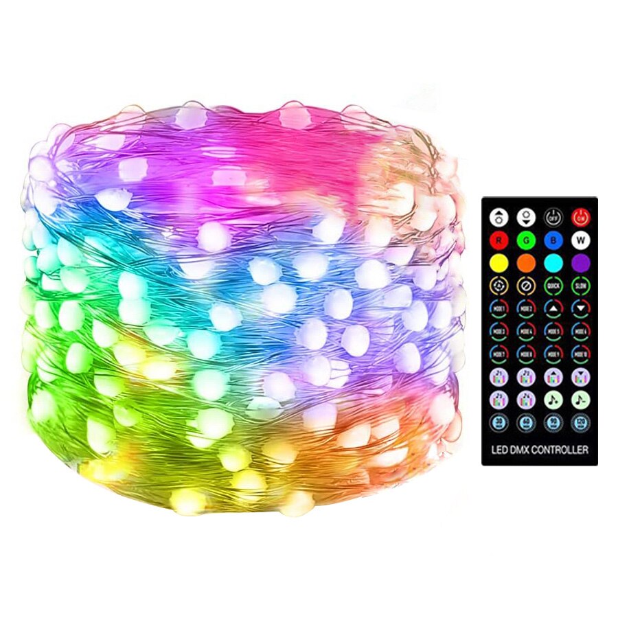 Instalatie de Craciun, 10 Metri, Controlul bluetooth APP si telecomanda, Dimmable, YWX, Multicolor