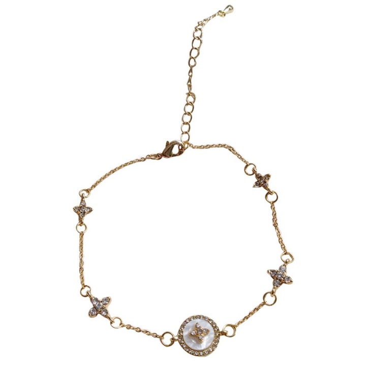 Bratara reglabila, Model hm-brc-h1875, Auriu/Alb