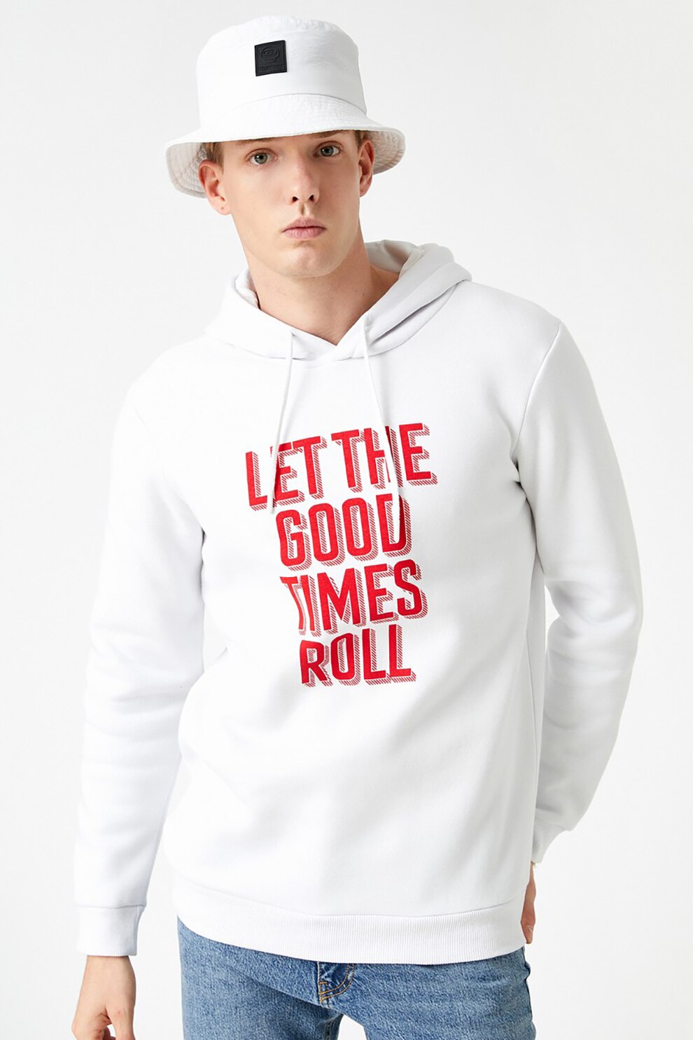 KOTON, Hanorac cu imprimeu text, Alb