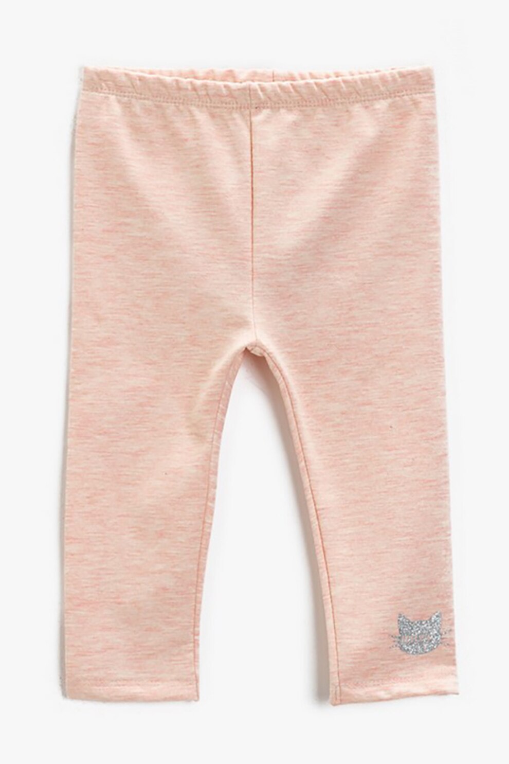 KOTON, Colanti cu talie elastica si detaliu stralucitor, Piersica