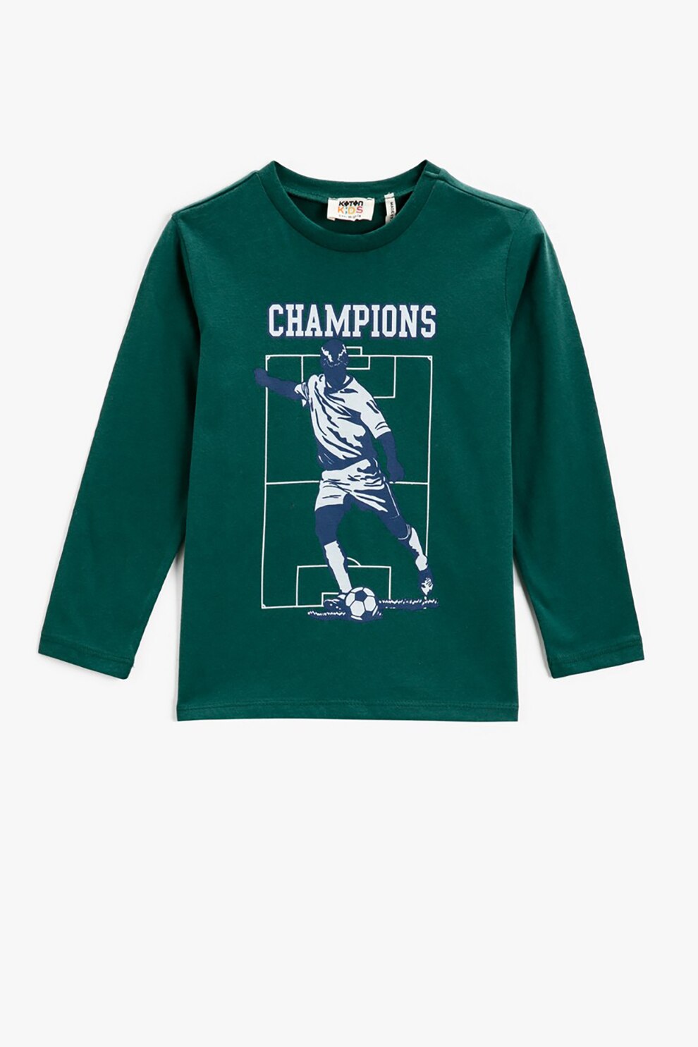 KOTON, Bluza cu imprimeu grafic, Verde englez