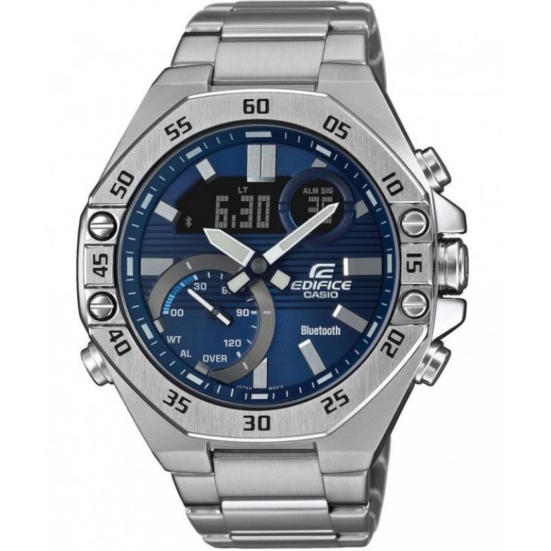 Ceas barbati Casio Edifice ECB-10D-2AEF, Otel inoxidabil, 100 ATM, Argintiu